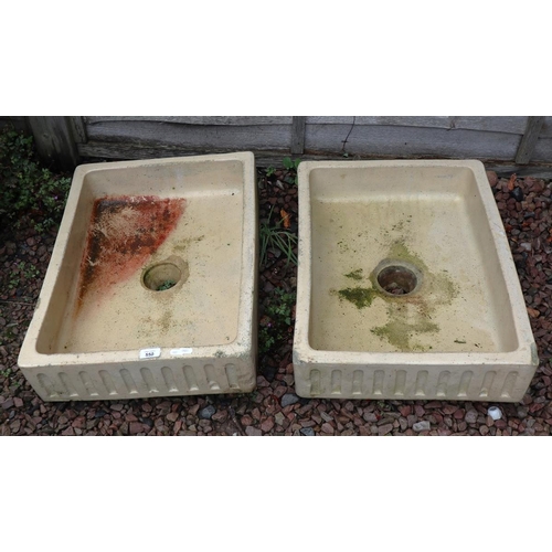 550 - Pair of salt glazed planter troughs