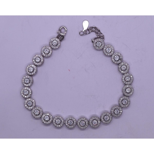 56 - Stone set silver bracelet