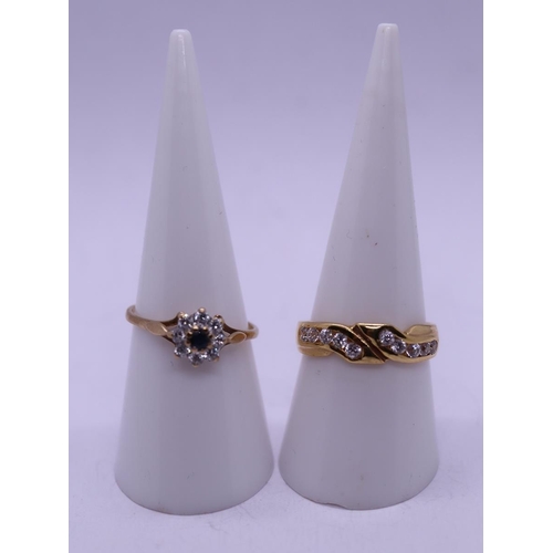 59 - 2 x 9ct gold stone set rings