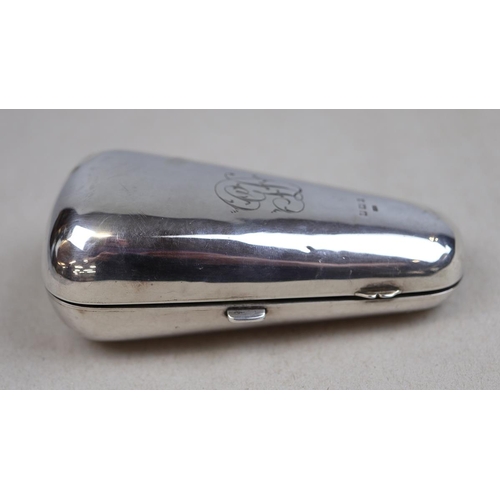 7 - Hallmarked silver monogrammed smokers pipe case - Approx gross weight 93g