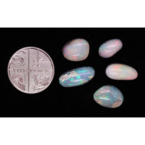 87 - 5 high colour wello opals doublets