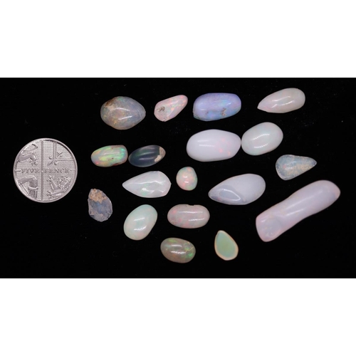 89 - Approx 18 x 35ct semi polished Ethiopian Wello opals