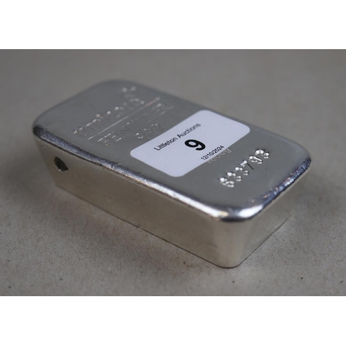 9 - 1kg fine silver bar .999