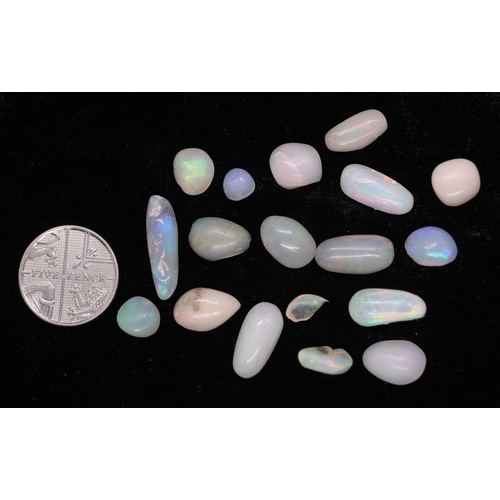 91 - Approx 17 x 28ct semi polished Ethiopian Wello opals