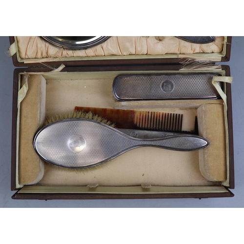 1 - Hallmarked silver vanity set in original box