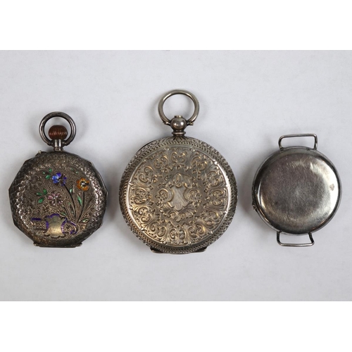 105 - 3 silver pocket watches