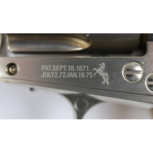 121 - Umarex. Colt Single Action Army 45 CO2 BB Airgun No 15D72485, nickel body with pearl grip, plus box ... 