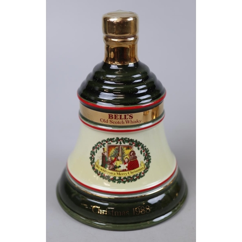 140 - 3 Bells whisky decanters with contents