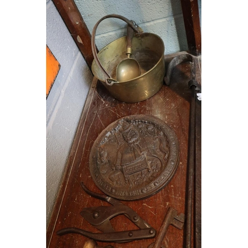 144 - Collection of cast iron and brass etc