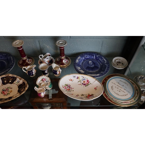 148 - Shelf of antique porcelain and ceramics