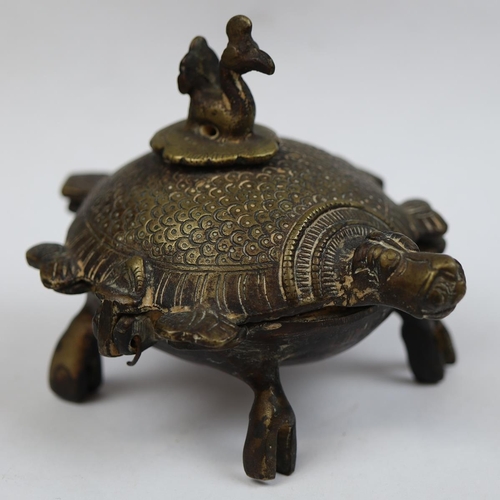 154 - Antique Eastern bronze censor in the form of a tortoise