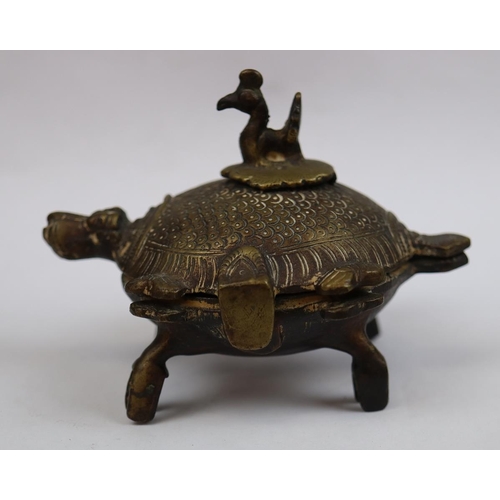 154 - Antique Eastern bronze censor in the form of a tortoise