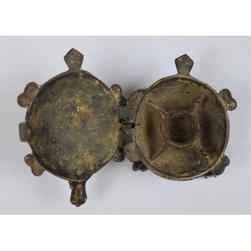 154 - Antique Eastern bronze censor in the form of a tortoise