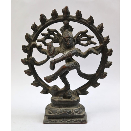 160 - Indian betelnut cutter together with cast metal deity figure