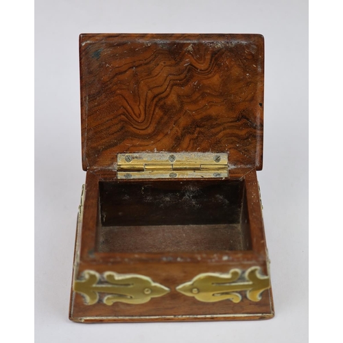 165 - Walnut brass bound stamp box