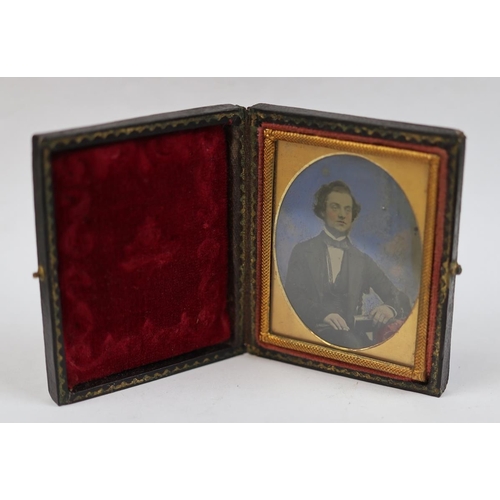 177 - Miniature framed tinted photograph of a gentleman