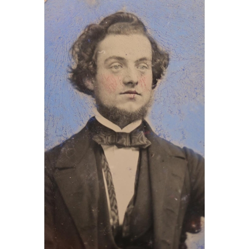 177 - Miniature framed tinted photograph of a gentleman