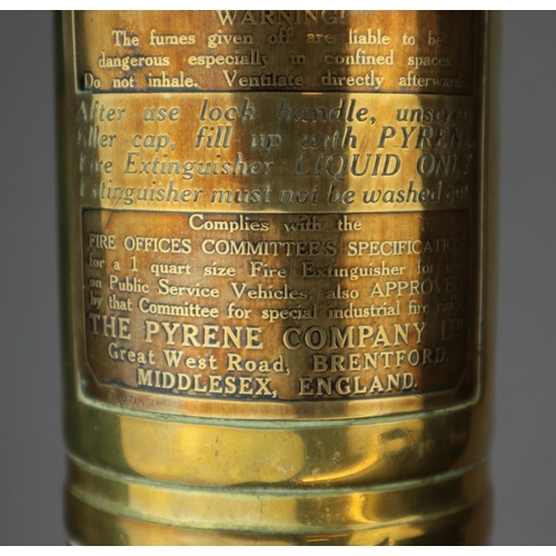 203 - Antique Pyrene brass fire extinguisher