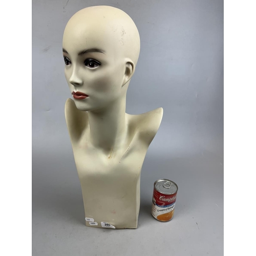 260 - Female shop bust - Approx height 52cm