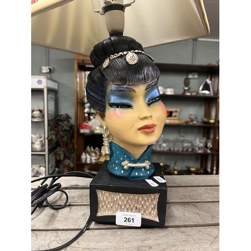 261 - Lamp adorned with bust of an Oriental lady