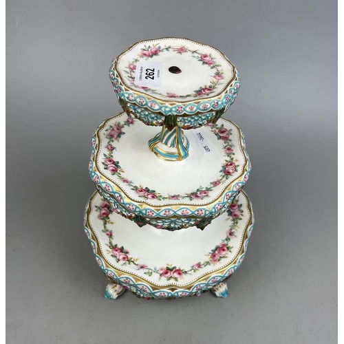 262 - C1860 Minton 3 tier stand on legs