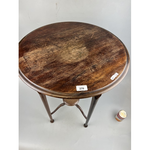 270 - Round topped Arts & Crafts occasional table