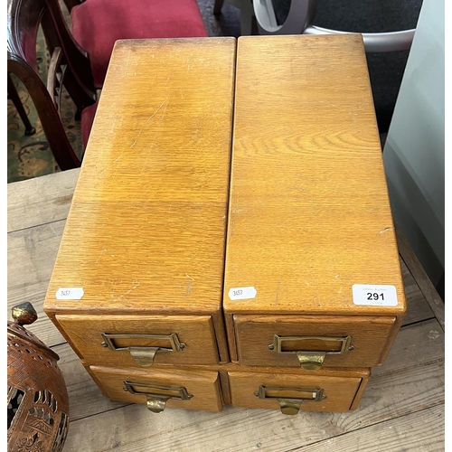 291 - Vintage oak index drawers