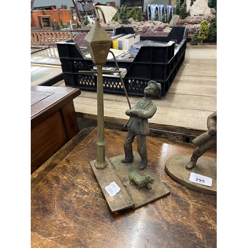 295 - 2 brass statues