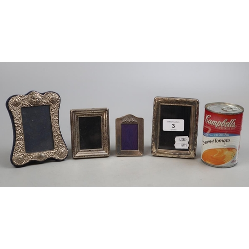 3 - 4 small hallmarked silver photo frames