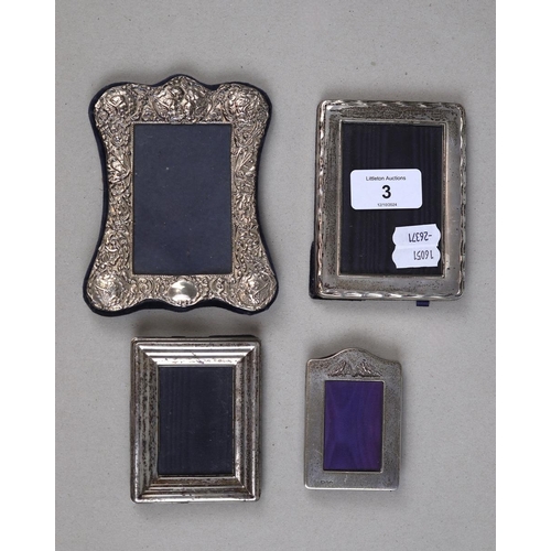 3 - 4 small hallmarked silver photo frames