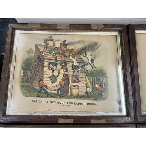 300 - 4 Darktown fire brigade series framed printsDisclaimer: These items are listed on the basis they are... 