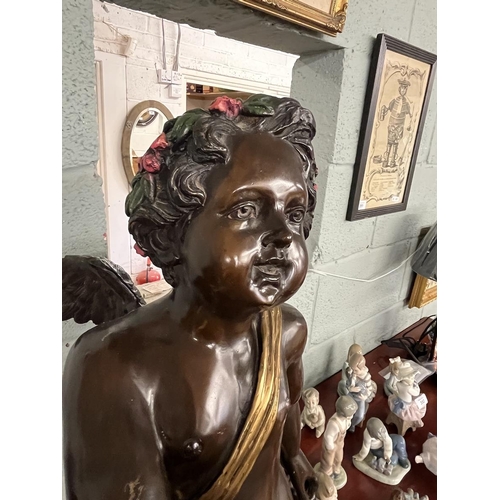 347 - Large & impressive bronze cherub - Approx height 85cm