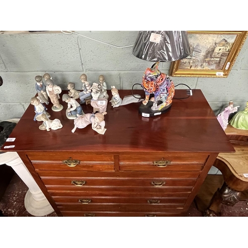 349 - Edwardian mahogany chest of 2 over 3 drawers - Approx W: 103cm D: 49cm H: 102cm