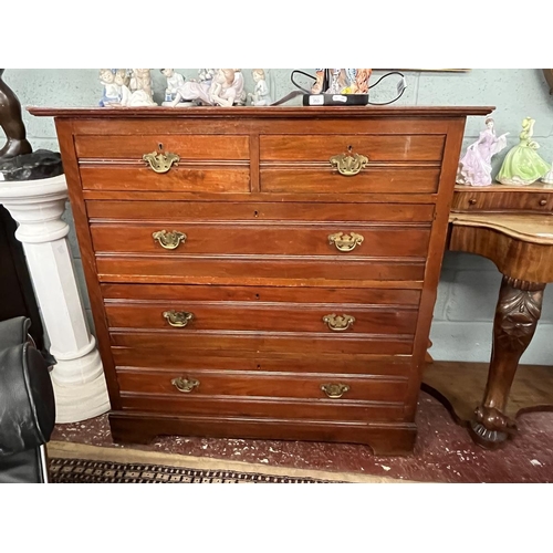 349 - Edwardian mahogany chest of 2 over 3 drawers - Approx W: 103cm D: 49cm H: 102cm