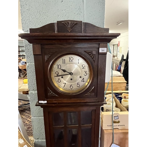 364 - Oak Grand Mother clock with key's - Approx height 182cm