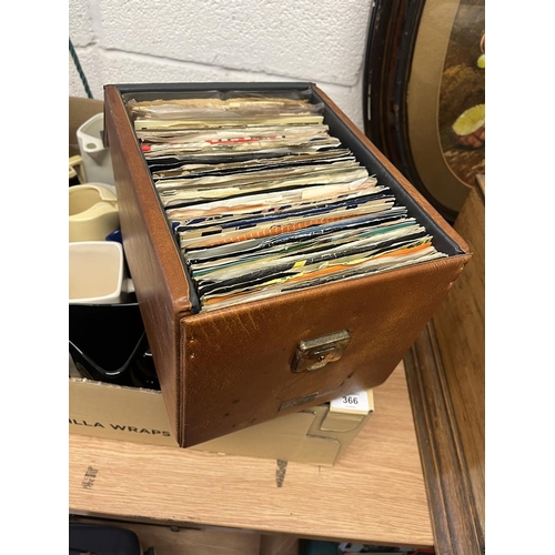 367 - Vintage record player with speaker, accessories and vinyl records