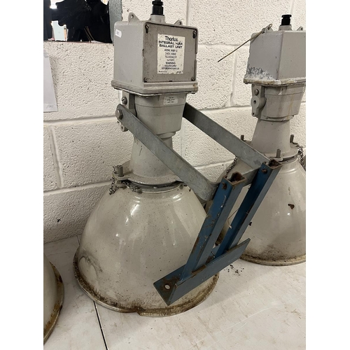 373 - Pair of Thorlux industrial lights with ballast boxes