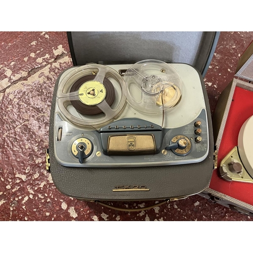 387 - Vintage Grundig TK20 tape recorder & portable record player