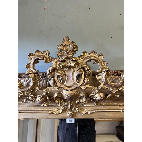 398 - Antique Rococo large gilt framed mirror - Approx size 140cm x 181cm