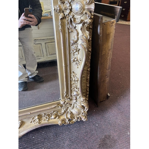 398 - Antique Rococo large gilt framed mirror - Approx size 140cm x 181cm