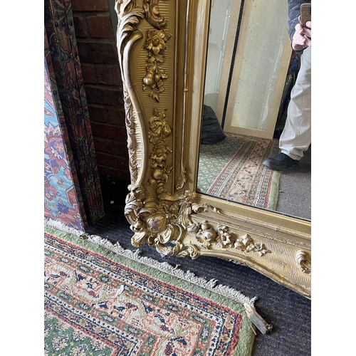 398 - Antique Rococo large gilt framed mirror - Approx size 140cm x 181cm