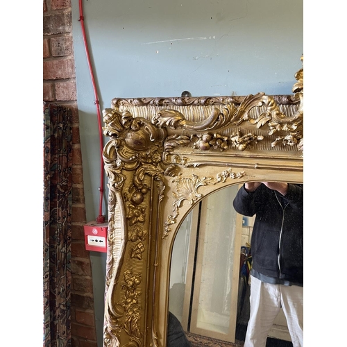 398 - Antique Rococo large gilt framed mirror - Approx size 140cm x 181cm