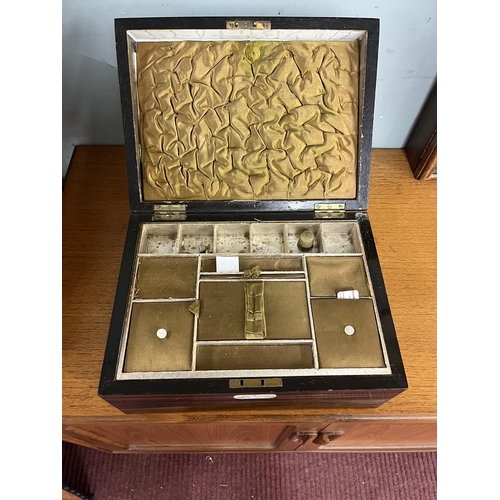 405 - Coromandel ladies sewing box inlaid with mother- of-pearl