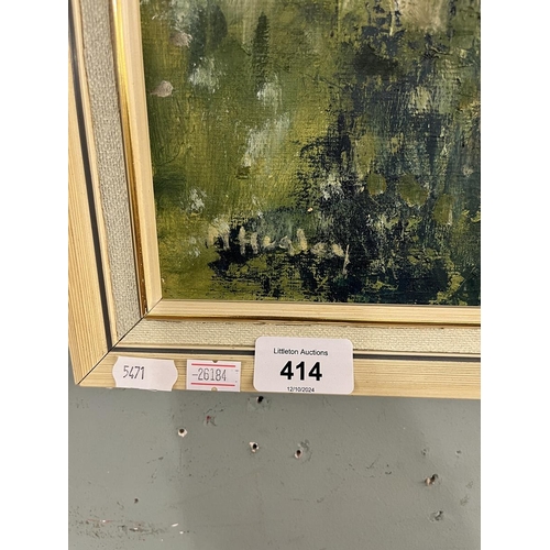 414 - Impressionist oil on board of a landscape possibly Scottish. Signed by M. Healey - Approx IS 55cm x ... 