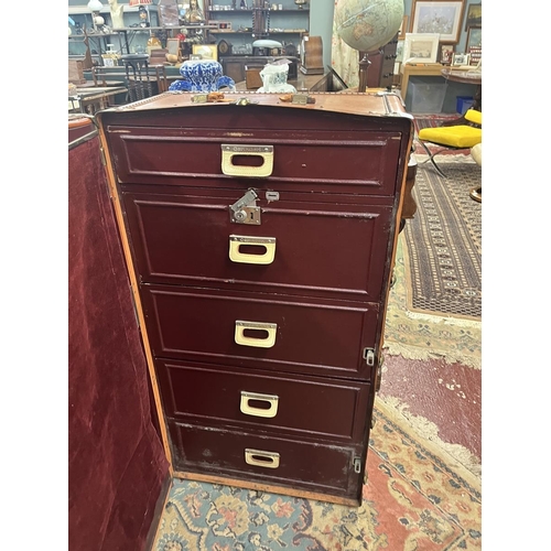 417 - Oshkosh The Chief Steamer Trunk - 1930s Wardrobe Trunk - Approx W: 108cm D: 58cm H: 76cm