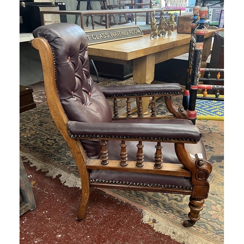 446 - Edwardian Grandfather chair