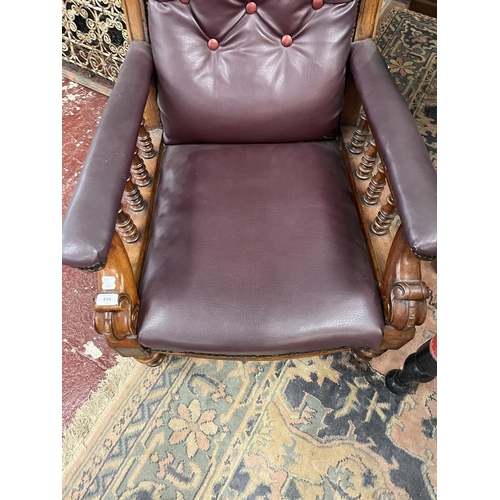 446 - Edwardian Grandfather chair