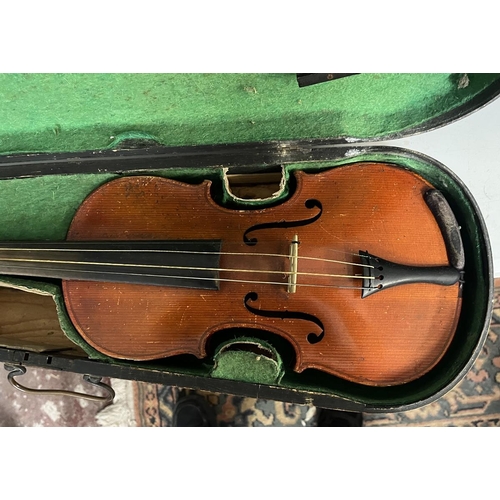 455 - 3 cased violins