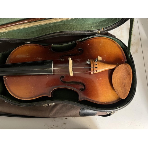 455 - 3 cased violins