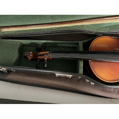 455 - 3 cased violins